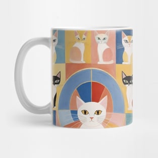 Hilma af Klint's Abstract Feline Wonderland: Whimsical Harmony Mug